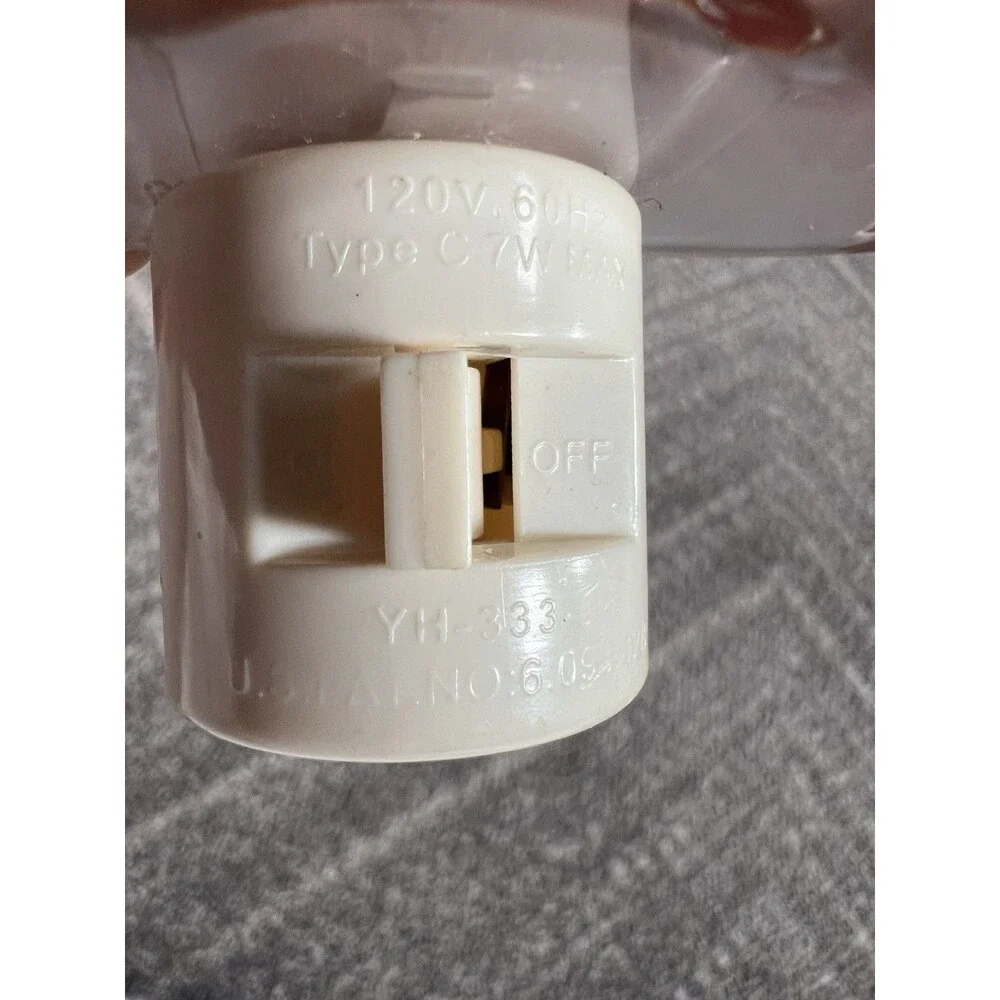 Eulit Christmas Fireplace Glitter Flickering FIame Plug-in Nightlight TESTED